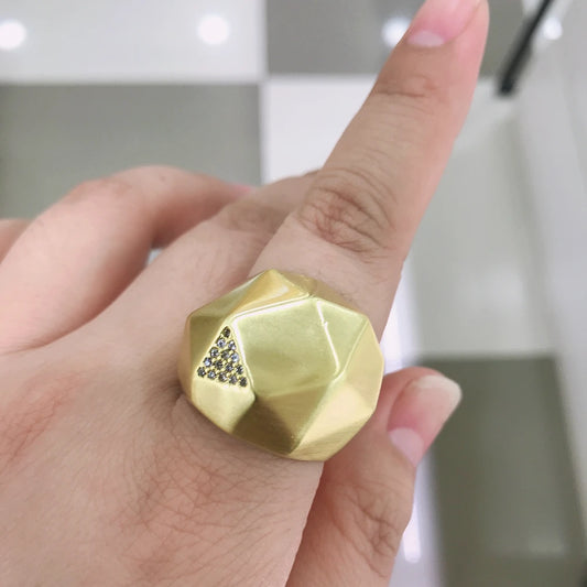 Rings For Girls Free Shipping Women Gold Plated Unique Cutout Shape Design African Bridal Wedding Ring Set Yll