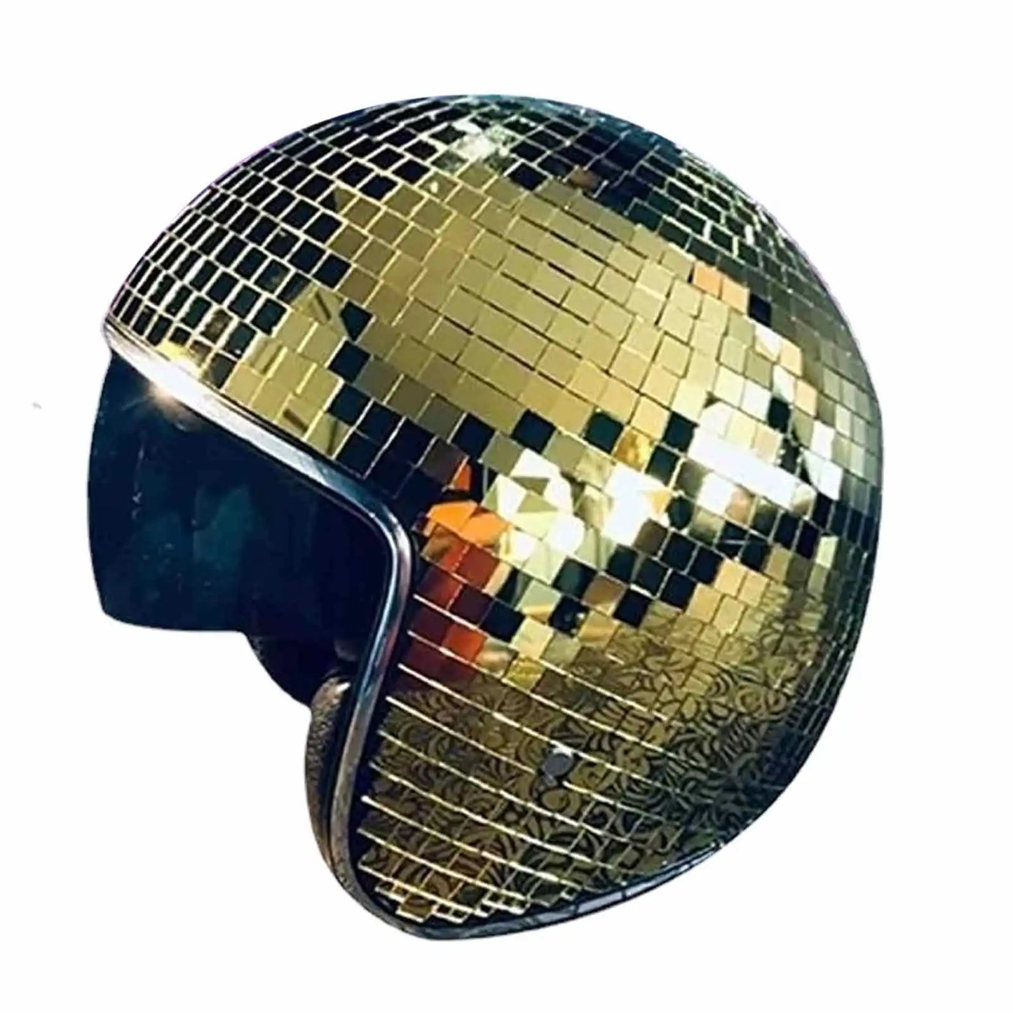 Classic Disco Ball Helmet Mirror Glitter Ball Helmets Hat Club Bar Party Full Glass Reflective Disco Shiny Hat for Costume Party