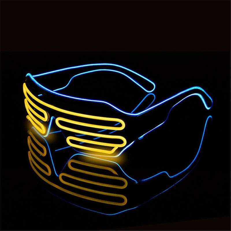 Future Punk Cyber LED Luminous Glasses Neon Glow In The Dark Goggles for Club Bar Party Disco Dance Stage Atmosphere Props