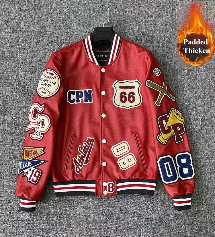 Streetwear Men Bomber Varsity Jackets Embroidery Pu Leather Jacket Baseball Motorcycle Coat Outerwear Winter Men Clothing Unisex