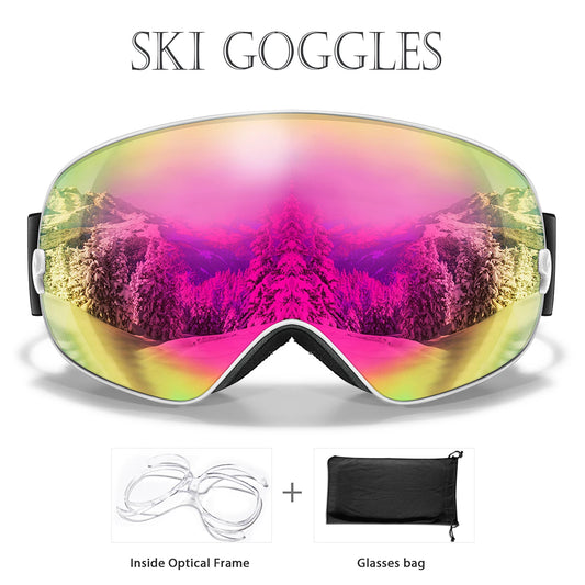 Lens Anti-Fog Ski Goggles for Men Women - Skiing Snowboard Outdoor Sports UV Protection