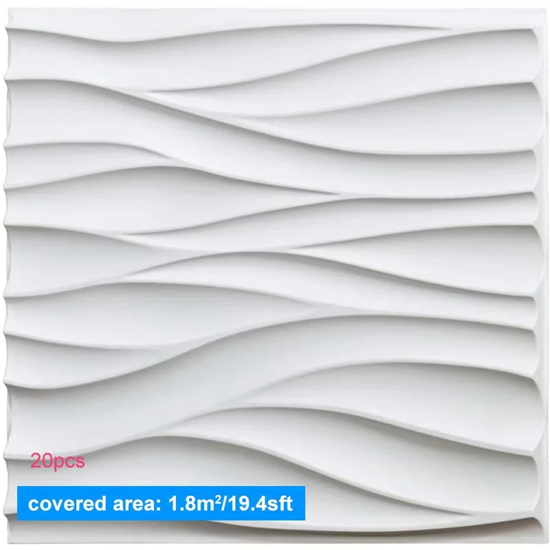 20PCS 3D Wall Panels 30x30cm Indoor Wall Decoration for Living Room Bedroom Hotel Office Mural Tile-Panel-Mold 3D Wall Sticker