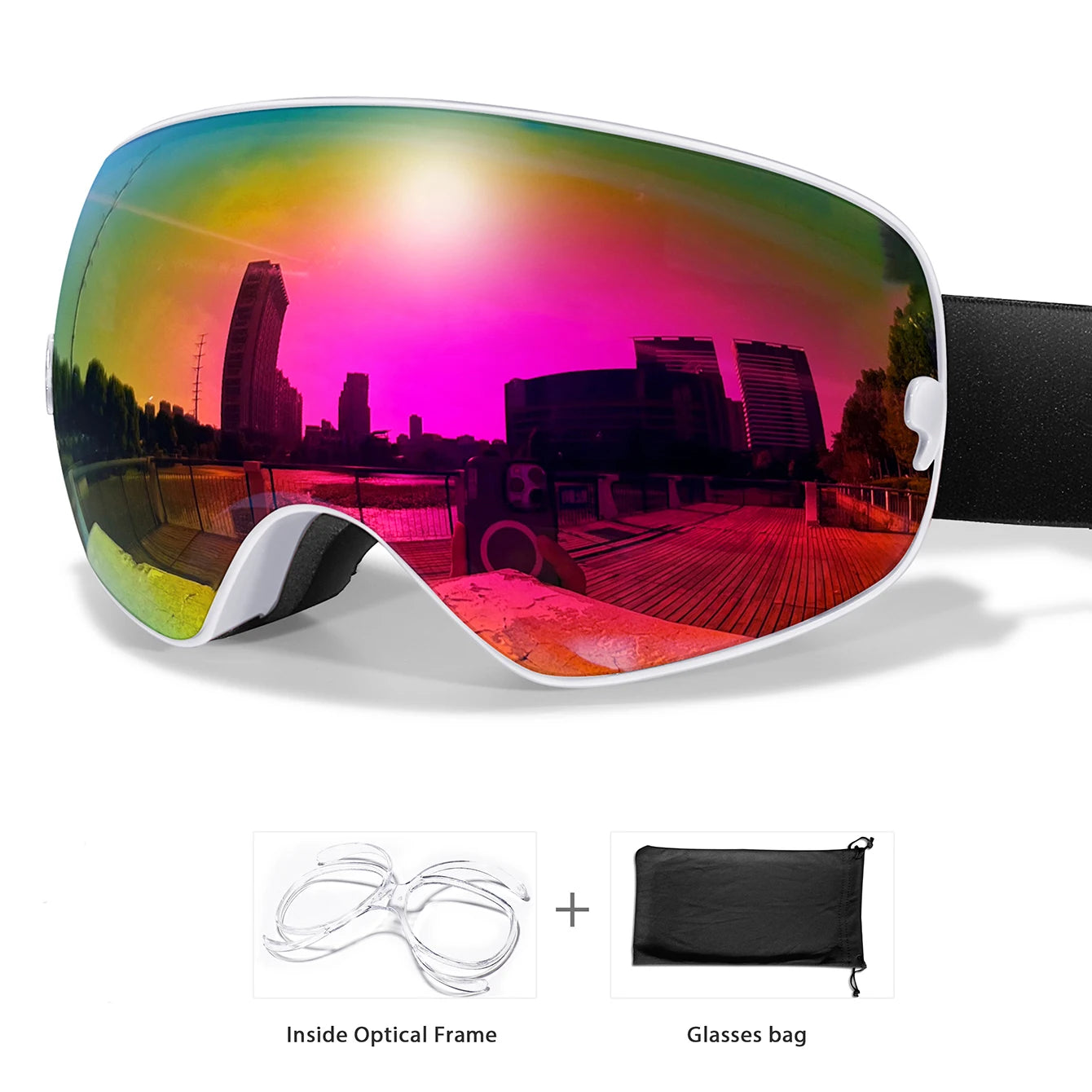 Lens Anti-Fog Ski Goggles for Men Women - Skiing Snowboard Outdoor Sports UV Protection