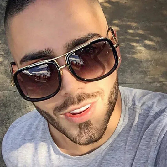 Classic Luxury Men Sunglasses Glamour Fashion Brand Sun Glasses For Women Mirrored Retro Vintage Square Designer Shades UV400