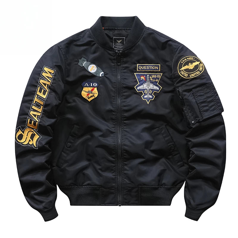 Men's Jacket Spring and Autumn Air Force MA1 Pilot Jacket Heavy Industry Embroidery Motorcycle American Fashion Baseball Jacket