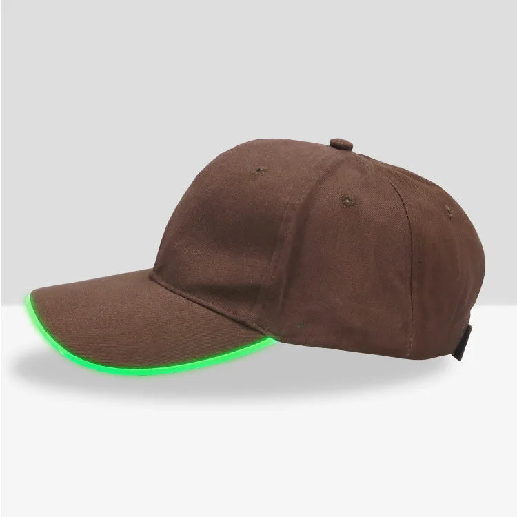 Fiber Optic Cap LED Hat with 7 Colors Luminous Glowing EDC Baseball Hats USB Charging Light Up Caps Performance Led Cap