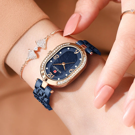 REWARD Exquisite Minimalist Women Watch Luxury Fashion Stain Steel Ladies Waterproof Quartz Wristwatch Rose Gold Female Clock