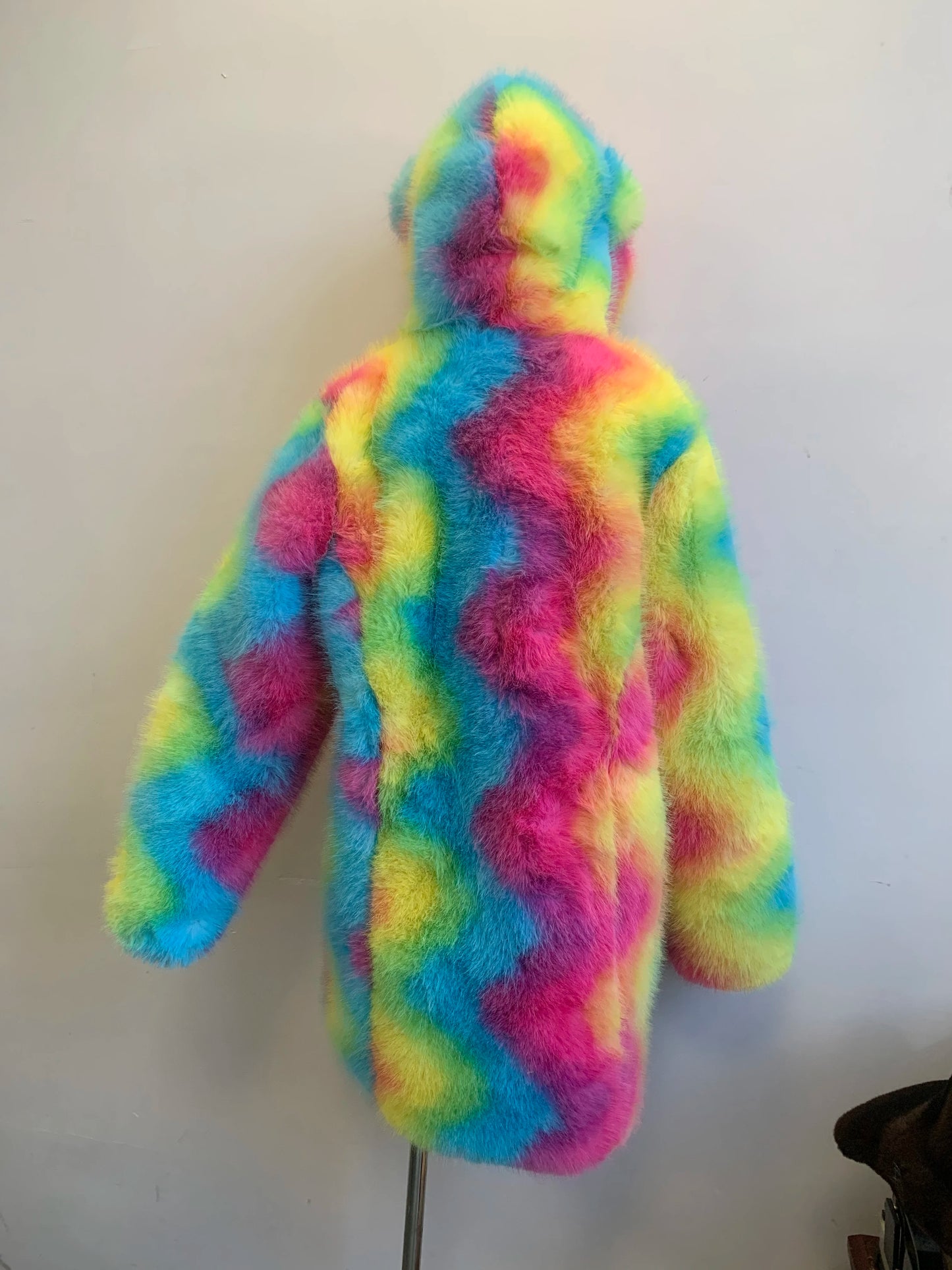 New Colorful Personalized Faux Fur Coat Women's Regular And Plus Size Fall And Winter Hooded Thick High Quality Faux Fur Coat