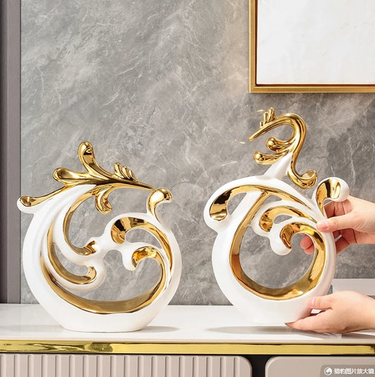 Simple Abstract Phoenix Ceramic Sculpture Home Livingroom Desktop Statue Ornaments Cabinet Table Figurines Decoration Crafts