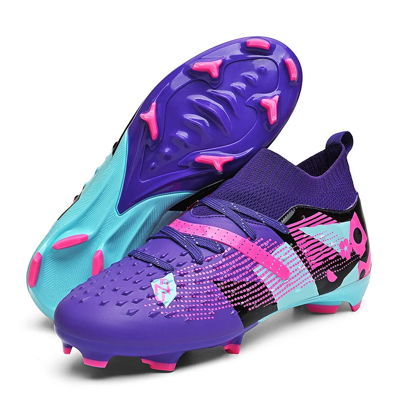 New Men Soccer Shoes High-quality Outdoor High Ankle Ultralight Indoor Football Boots Non-Slip Sports Shoes Futsal Non-Slip