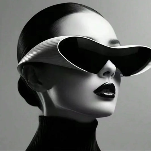 New Alien Uv Resistant Sunglasses, Punk Goggles, Futuristic Y2k Large Frame Integrated Sunglasses 7751