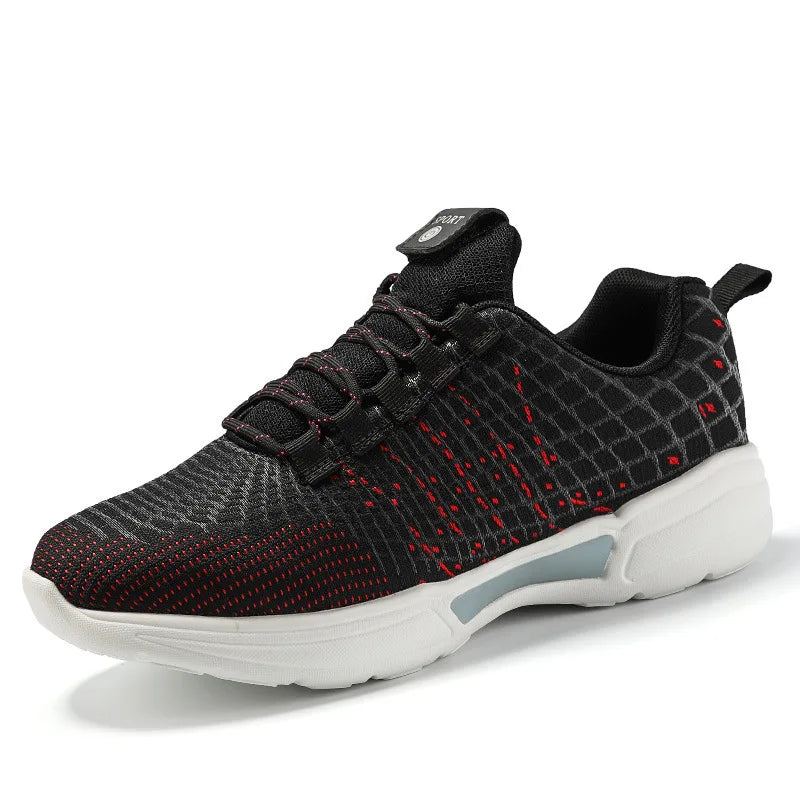 Men Fashion LED Shoes Light Up Sneakers USB Recharging Fiber OPTIC Cloth Elastic Sole Glowing Luminous Flashing Casual Shoes
