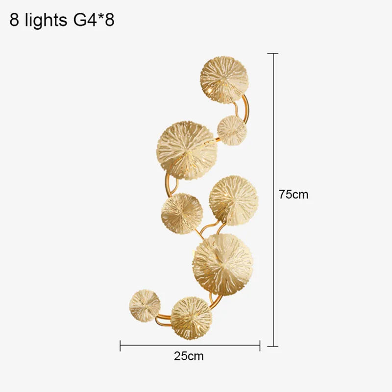 Nordic Modern Minimalist Hardware Lotus Leaf Wall Lamp Bedroom Living Room Study Lighting