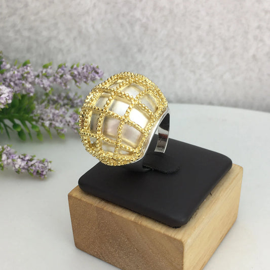 Yuminglai Fashion Big Rings for Women Gifts Daily Party Wear Jewelry Luxury Gold Plated Ring FHK14118