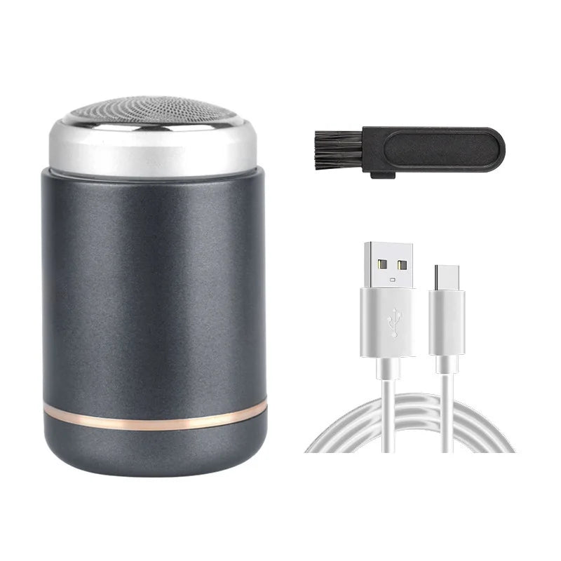 Ultra-Thin Portable Electric Mini Men’s Shaver USB Rechargeable Waterproof Beard Razor Trimmer for Car Use with Long Battery