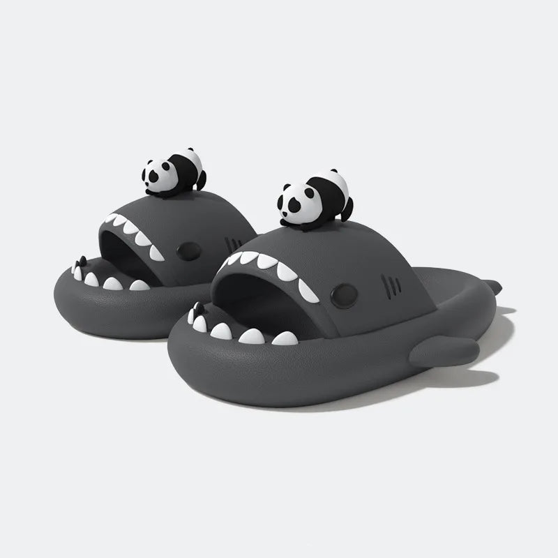 Cute Shark Slippers for Women & Men Summer Platform Night Glow-in-the-Dark Indoor Beach Slides Home Street Wear DIY Accessory