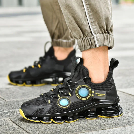 Men Sneakers New Mesh Breathable Ultra-light Shock Absorption Net Shoes Fashionable Non Slip Comfort Running Super Cool Shoes