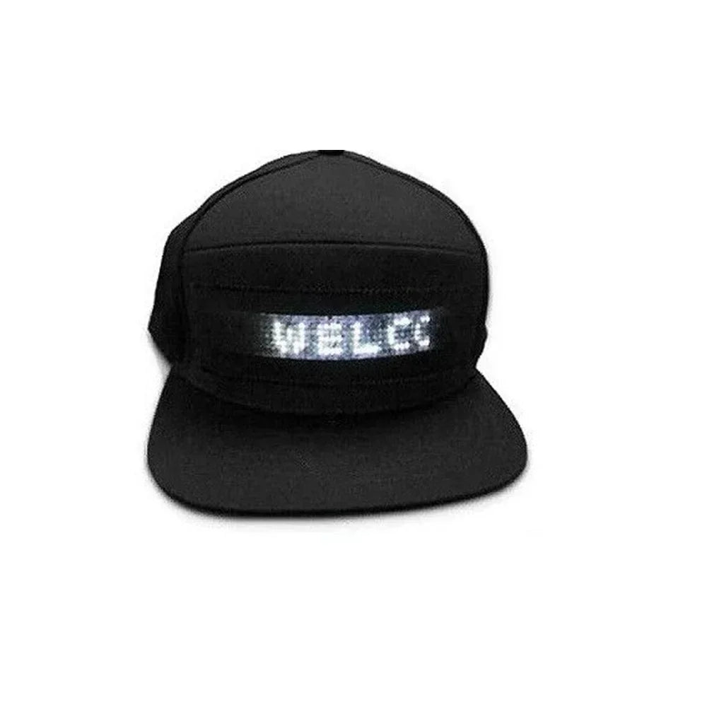 USB Rechargeable Bluetooth APP Programmable LED Scrolling Message Display Board Hip Hop Street Snapback Hat Unisex Baseball Cap