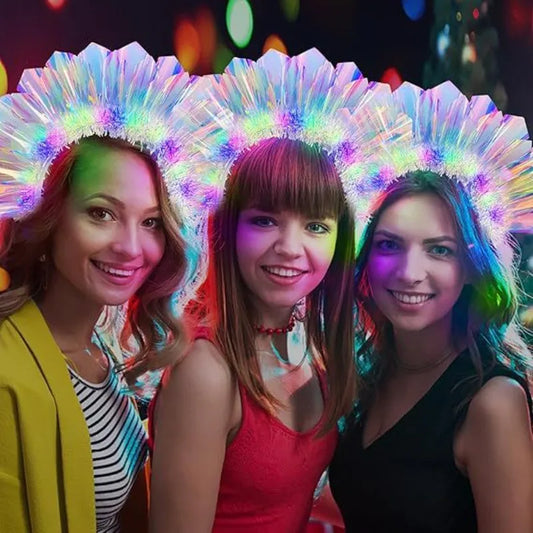 1-10PCS Glowing Laser Headband Light Up Hair Hoop Halloween Christmas Party Decoration Gift Stage Show Performance Ornament