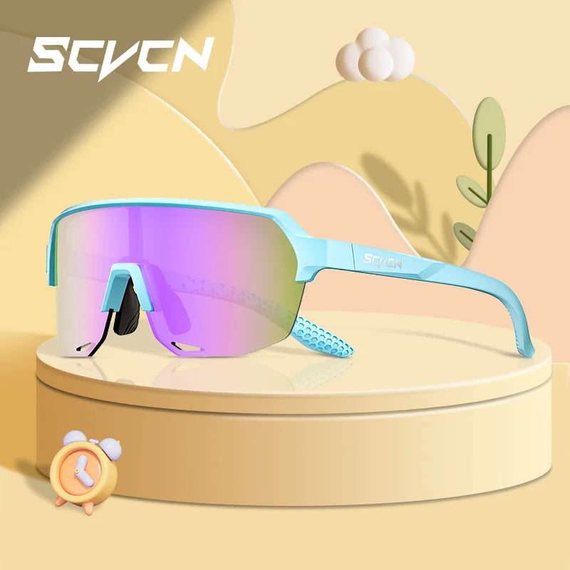 SCVCN Children Outdoor Cycling Sunglasses MTB Camping Glasses Teenager Sports Road Bike Eyewear Girls UV400 Protective Goggles