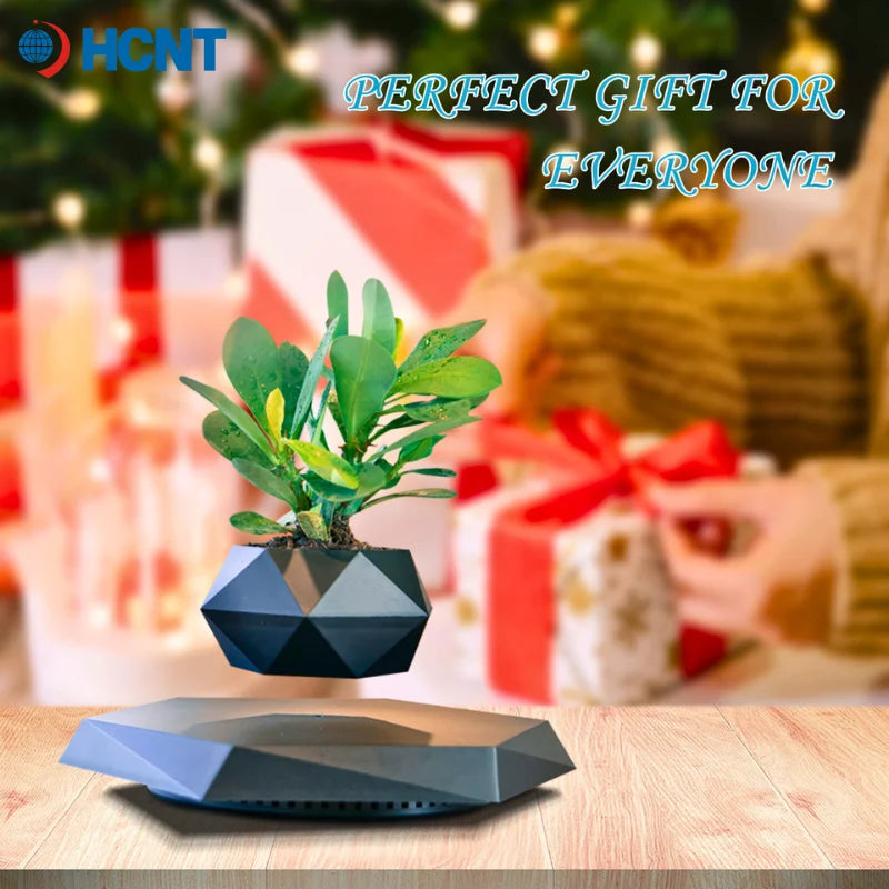 Levitating Plant Pot Magnetic Levitation Flower Pot Rotating Planters Suspension Floating Plant Succulents Potted for Home Livin