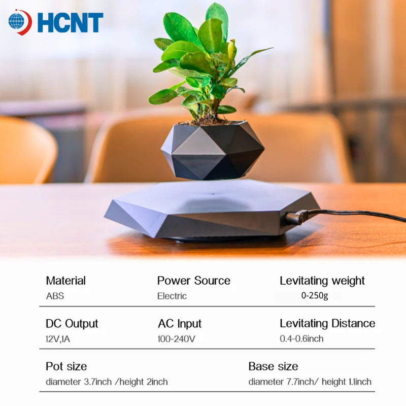 Levitating Plant Pot Magnetic Levitation Flower Pot Rotating Planters Suspension Floating Plant Succulents Potted for Home Livin