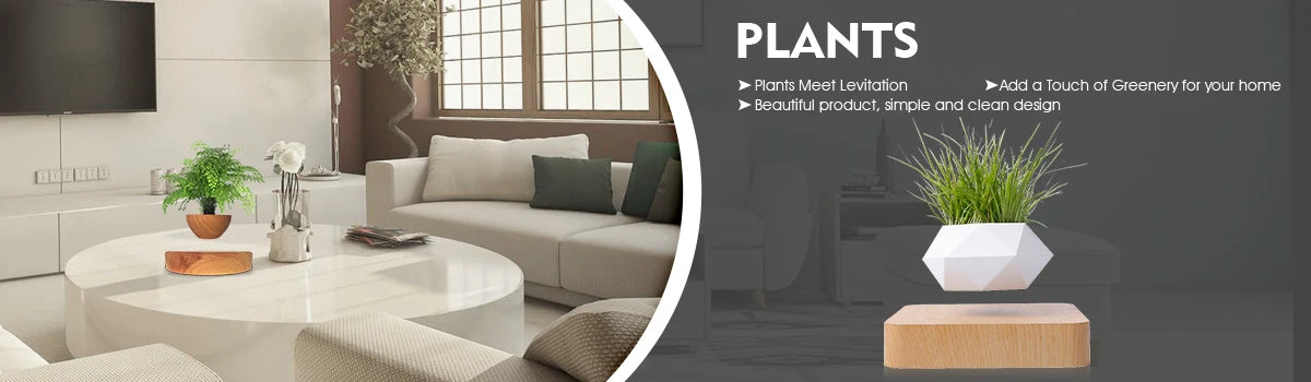 Levitating Plant Pot Magnetic Levitation Flower Pot Rotating Planters Suspension Floating Plant Succulents Potted for Home Livin