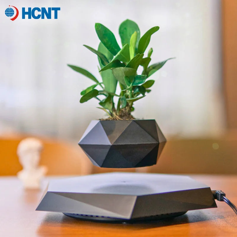 Levitating Plant Pot Magnetic Levitation Flower Pot Rotating Planters Suspension Floating Plant Succulents Potted for Home Livin