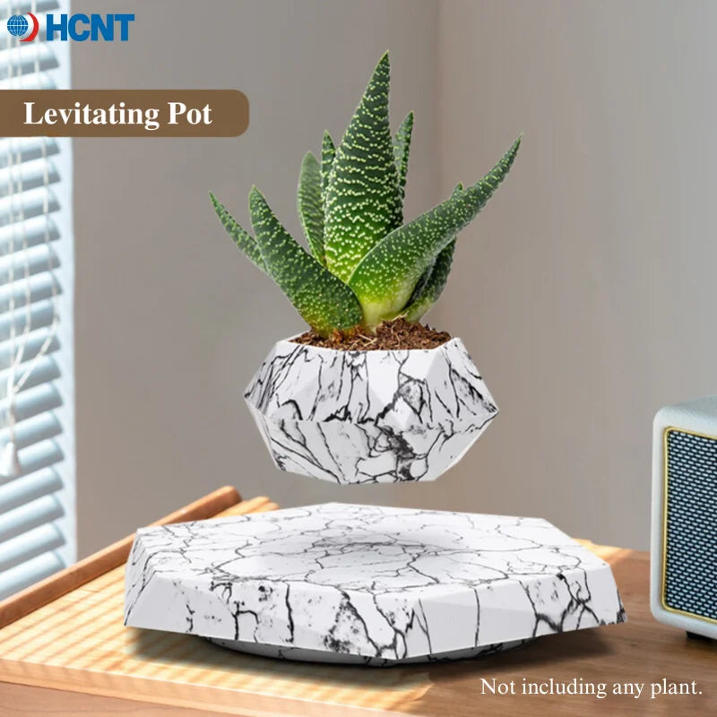 Levitating Plant Pot Magnetic Levitation Flower Pot Rotating Planters Suspension Floating Plant Succulents Potted for Home Livin