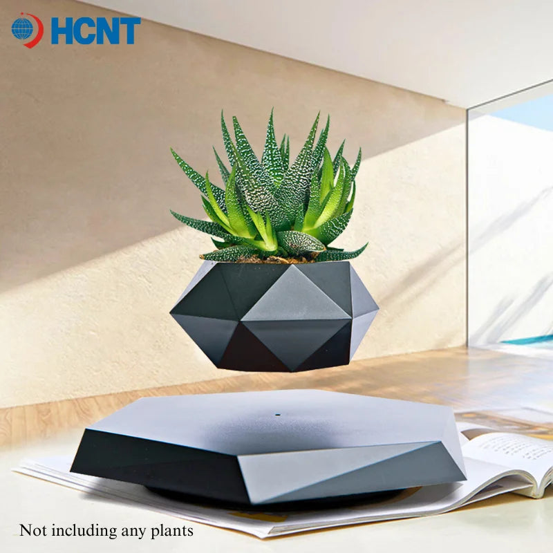 Levitating Plant Pot Magnetic Levitation Flower Pot Rotating Planters Suspension Floating Plant Succulents Potted for Home Livin