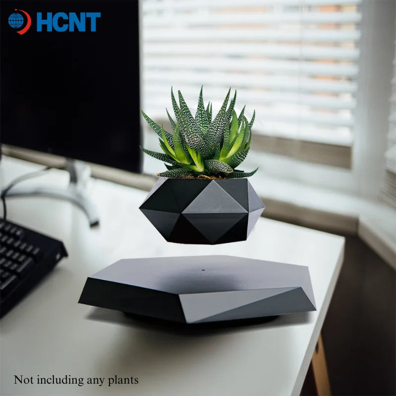 Levitating Plant Pot Magnetic Levitation Flower Pot Rotating Planters Suspension Floating Plant Succulents Potted for Home Livin