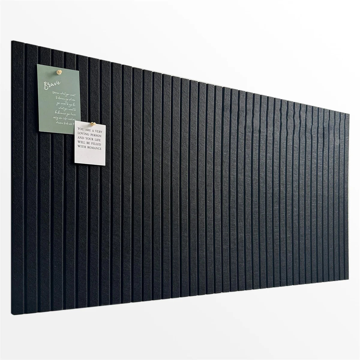 6pcs Large Cork Board for Office Black Felt Board Alternative - Slat Wall Paneling, Felt Bulletin Board Tiles for Office Wall