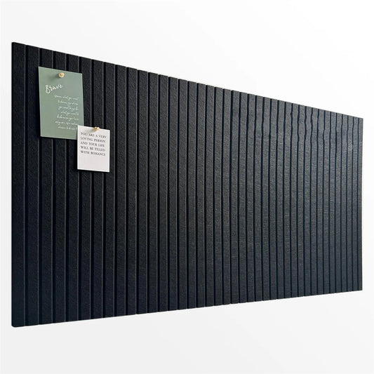 6pcs Large Cork Board for Office Black Felt Board Alternative - Slat Wall Paneling, Felt Bulletin Board Tiles for Office Wall