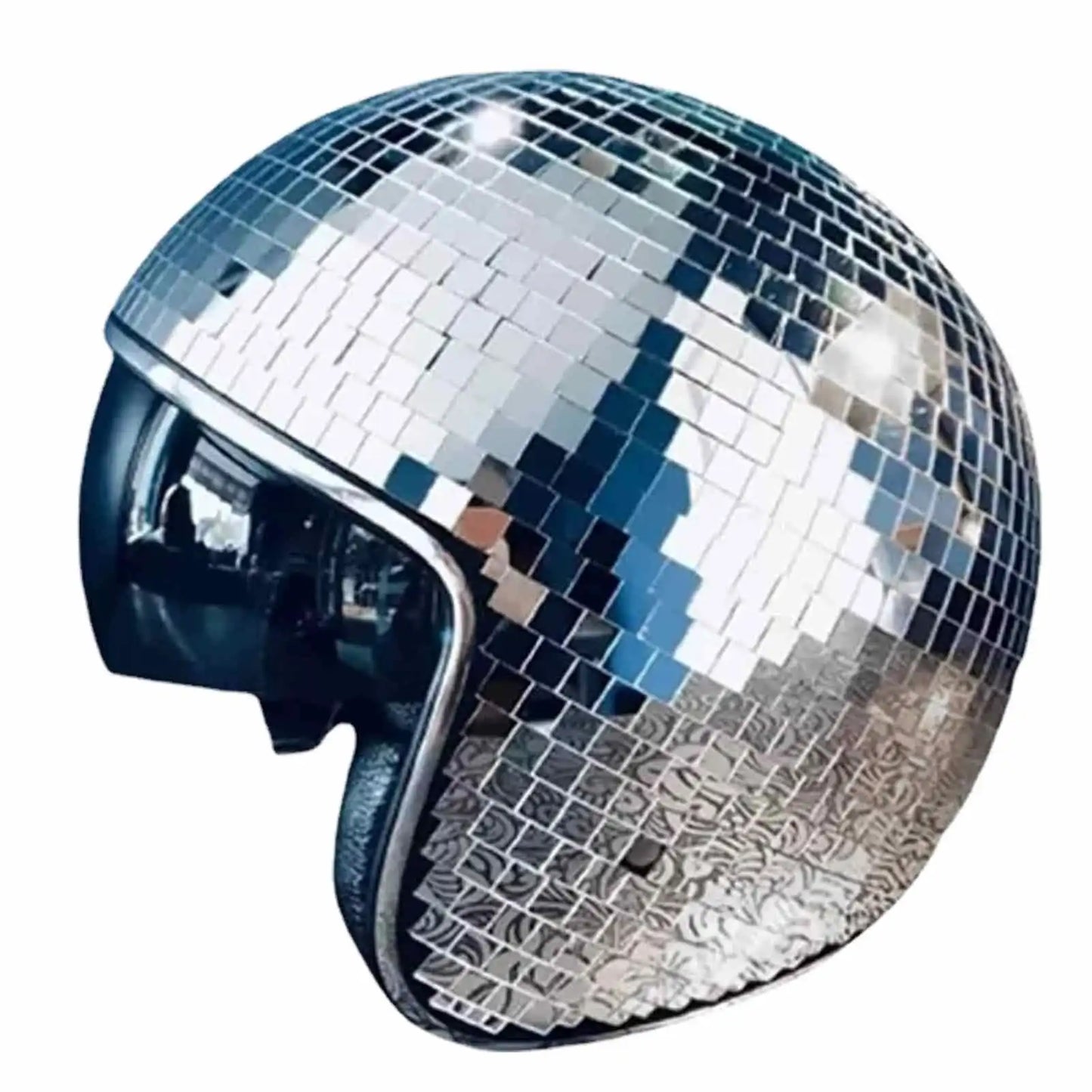 Classic Disco Ball Helmet Mirror Glitter Ball Helmets Hat Club Bar Party Full Glass Reflective Disco Shiny Hat for Costume Party