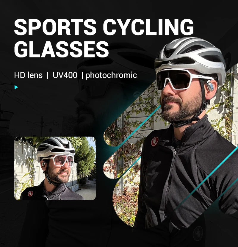 SCVCN New Photochromic Sunglasses MTB Cycling Glasses Outdoor Sports Running Drving Goggles UV400 Protection Bike Eyewear