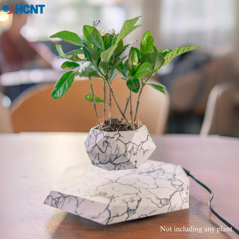 Levitating Plant Pot Magnetic Levitation Flower Pot Rotating Planters Suspension Floating Plant Succulents Potted for Home Livin