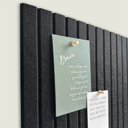 6pcs Large Cork Board for Office Black Felt Board Alternative - Slat Wall Paneling, Felt Bulletin Board Tiles for Office Wall