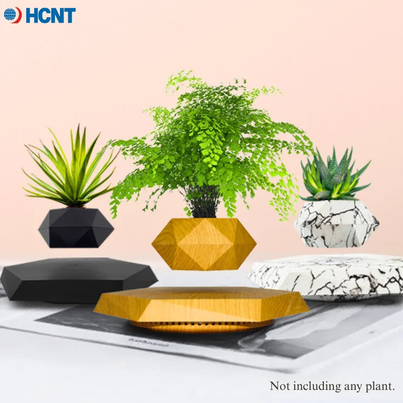 Levitating Plant Pot Magnetic Levitation Flower Pot Rotating Planters Suspension Floating Plant Succulents Potted for Home Livin