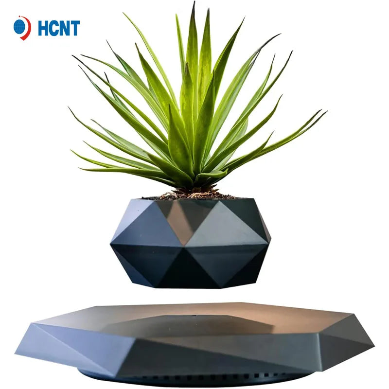 Levitating Plant Pot Magnetic Levitation Flower Pot Rotating Planters Suspension Floating Plant Succulents Potted for Home Livin