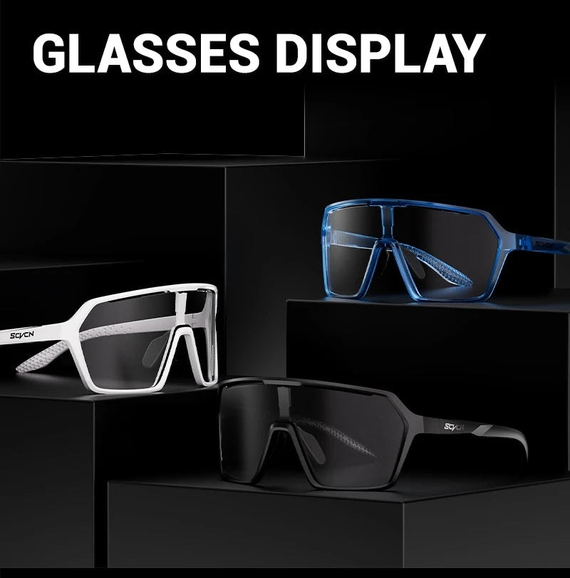 SCVCN New Photochromic Sunglasses MTB Cycling Glasses Outdoor Sports Running Drving Goggles UV400 Protection Bike Eyewear