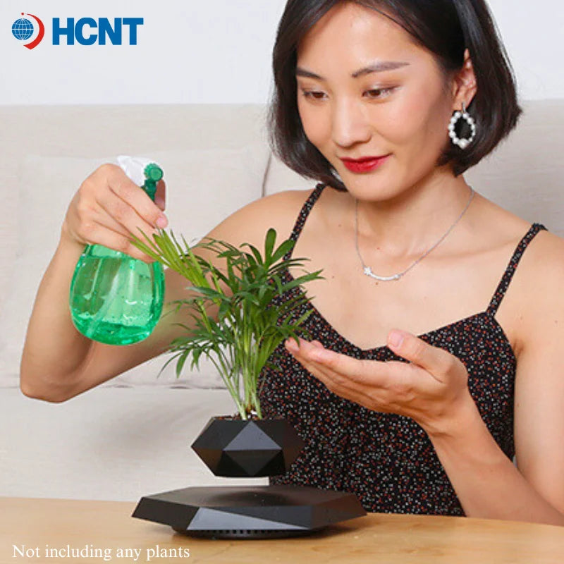 Levitating Plant Pot Magnetic Levitation Flower Pot Rotating Planters Suspension Floating Plant Succulents Potted for Home Livin