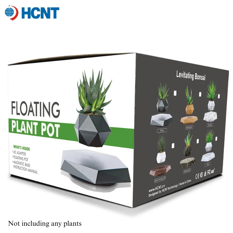 Levitating Plant Pot Magnetic Levitation Flower Pot Rotating Planters Suspension Floating Plant Succulents Potted for Home Livin