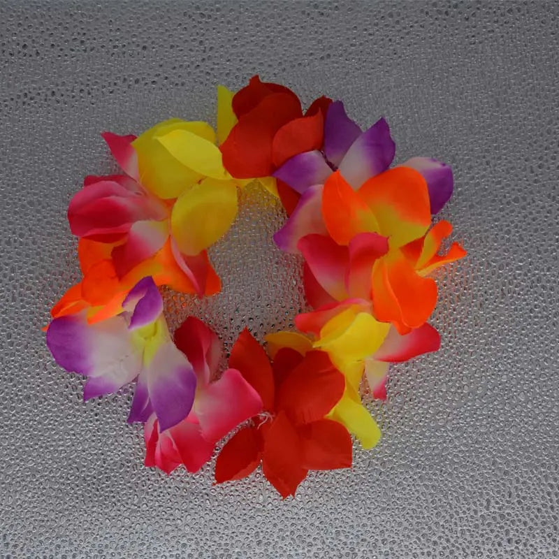 1pcs Women Girl LED Hawaii Hawaiian Lei Headband Glow Light Up Bridesmaids Bridal Flower Crown Wreath Birthday Wedding Party