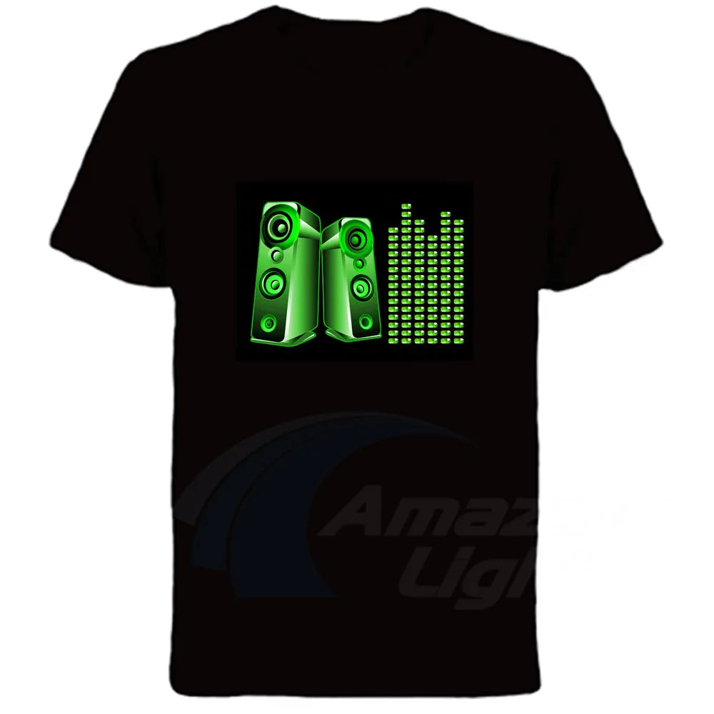 Popular Sound Active Equalizer El T-shirt Equalizer Light Up Down Led Tshirt Flashing Music Activated Led T Shirts Men Women Tee