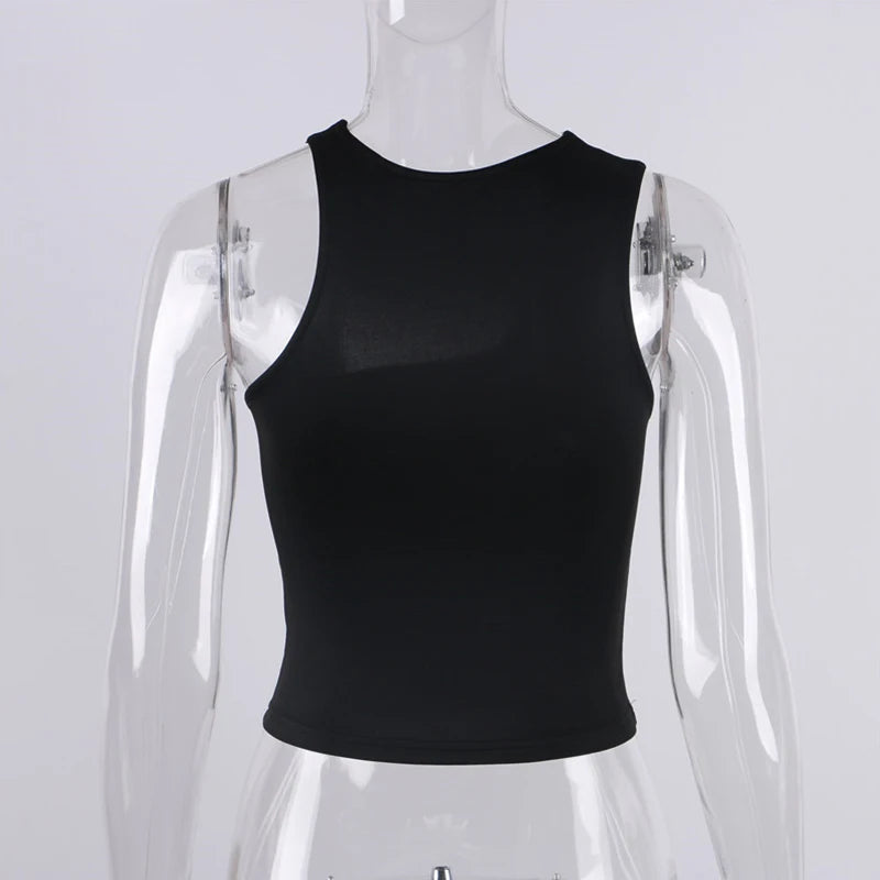 Cut Out Sexy Crop Off Shoulder Solid Skinny Sport Short Tops Women Tank Irregular Summer Tube Tops