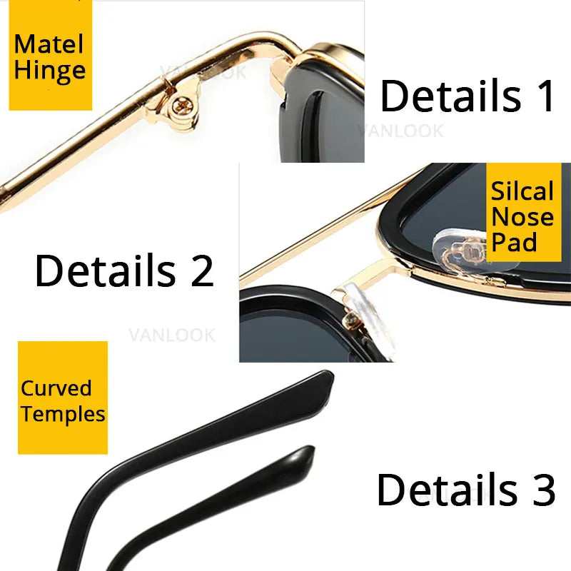 Sun Glasses Steampunk For Kid Boys Metallic Frame Sunglasses Popular Fashionable Sunglasses hip hop Sunglasses For Children