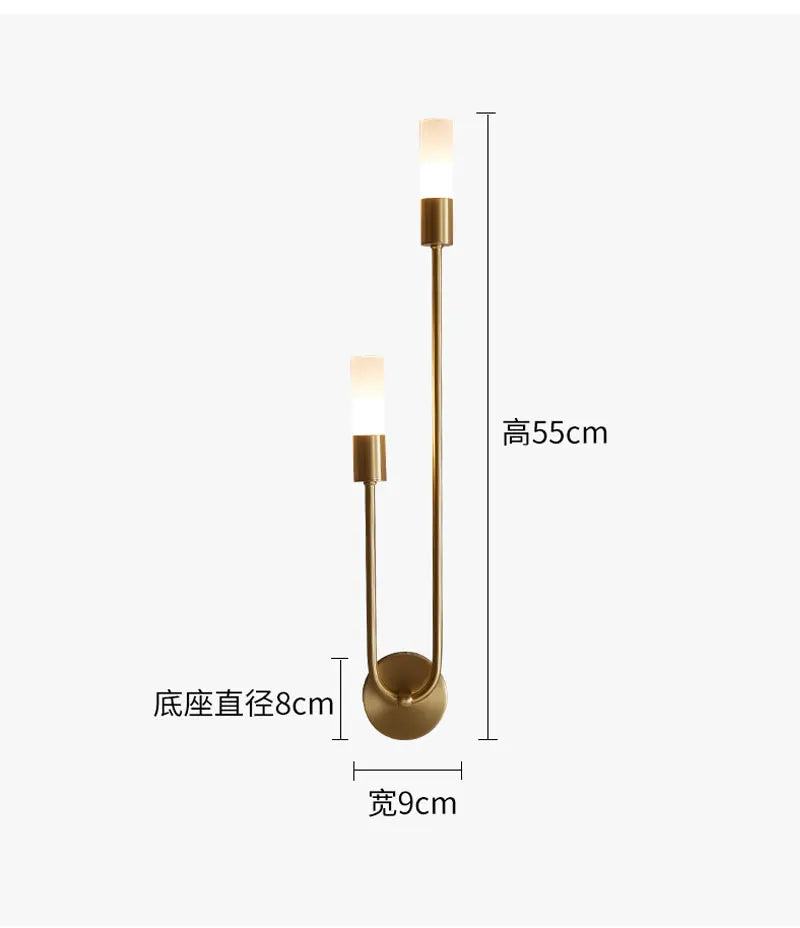 Hot Sale LED Wall Lamp Nordic Brass Wall Lamp Bedroom Bedside Reading Corridor Aisle Home Interior Decoration Lighting