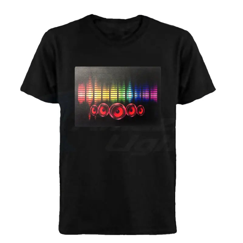 Popular Sound Active Equalizer El T-shirt Equalizer Light Up Down Led Tshirt Flashing Music Activated Led T Shirts Men Women Tee