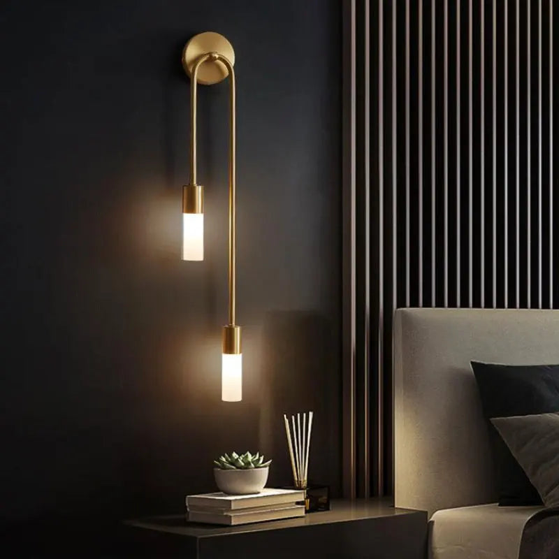 Hot Sale LED Wall Lamp Nordic Brass Wall Lamp Bedroom Bedside Reading Corridor Aisle Home Interior Decoration Lighting