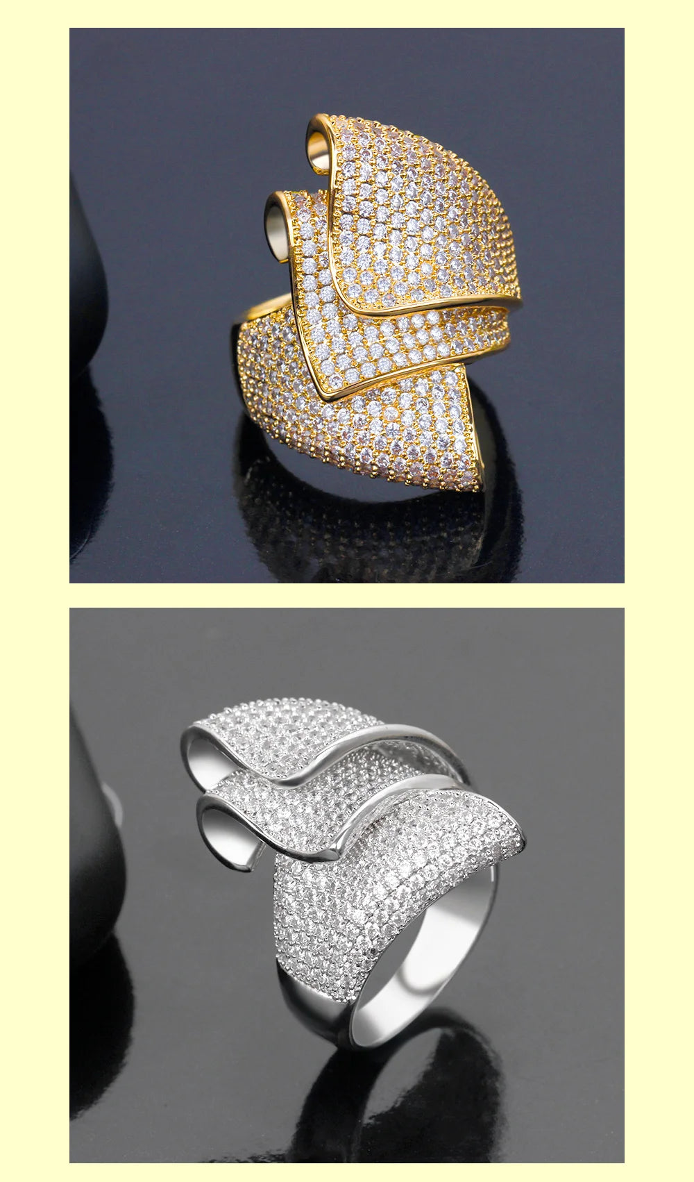 Bride Talk Big Ring Luxury Conch Design Zirconia Stones 2021 Women Wedding Party Jewelry High Quality Jewellery Accessories